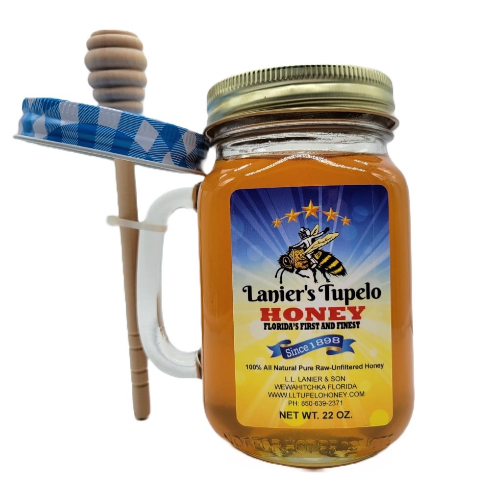 Tupelo Honey Lanier's Country Honeypot 22 ounce  L.L. Lanier and Son's Tupelo  Honey Since 1898 Florida's First and Finest Pure Tupelo Honey from the  Apalachicola River Swamps
